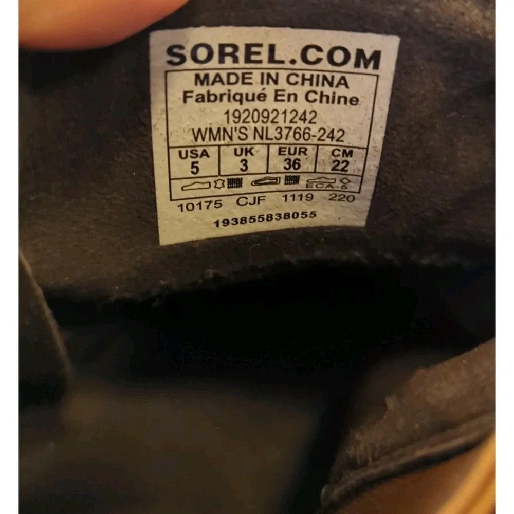Sorel‎ Women's Joan of Arctic Wedge Brown Leather Booties Size 5 US